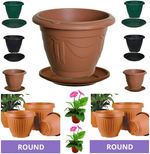 PLASTIC VENETIAN ROUND PLANT FLOWER POT POTS PLANTER GROW CONTAINER WATER GARDEN