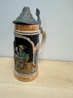 German Vintage Lidded Beer Stein Antique Tankard