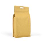 50x Kraft Flat-Bottom Standing Pouch/Bags with Inner Foil/Zip Lock/Heat Sealable