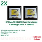 Optima Pro Clean Large Cleaning Cloths White 2 Pack Super Absorbent Polishing