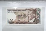 1970, 5,000 Lira Turkey High Grade and Very High Value Banknote