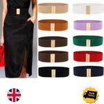 13 Colours Ladies Wide Stretch Belt Dress Stretchy Elastic Waist Belt NEW UK