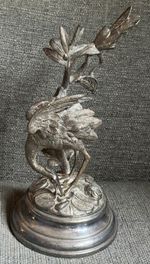 Victorian Silver Plated Crane Ornate Decorative Sculpture James Deakin & Son