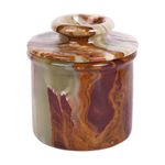Marble Butter Bell Crock with Lid French Butter Keeper Dish Holder Green Onyx