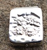 Art Nouveau Angles & Cherubs Sterling Silver Pill Box - CME - Birmingham