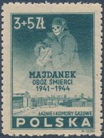 Stamp Germany Poland Sc B45 1946 Post WWII Majdanek Camp Commerative MNH