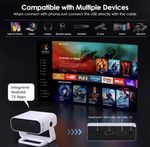 2026 Smart Projector Android 14 1080P 4K WiFi 6 TV PS5 Gaming Cinema Xbox switch