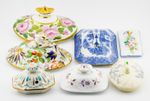 Job Lot Porcelain Covers Mixed Material Enamel Blue English Oriental 19/20th C