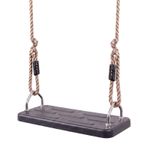 Heavy Duty Rubber Swing Seat With Rope & Clasps For Outdoor Playground Kids