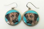 Rhodesian Ridgeback Dog Original Art Earrings