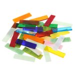 Stained Glass Strip Mixed Color Mosaic Tiles 200g/7.05 oz