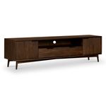 Roseland Furniture Oskar Walnut Stained Acacia Wide Grooved TV Stand RRP £390