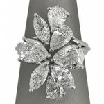 4Ct Pear Marquise Cut Simulated Diamond Party Cocktail Ring White Gold Plated
