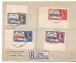 Cyprus 1935 Marginal Silver Jubilee set on cover Reg. Limassol Scarce WS38981