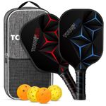 TH Pickleball Paddles Fiberglass Lightweight Outdoor Rackets with 4 Balls & Bag