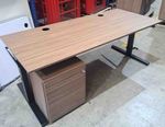 Bene 1800mm by 800mm electric height adjustable desks with matching pedestals