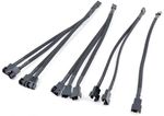 PWM 1 to 2, 3, 4 extension 12V PC fan Y splitter cable 27cm black-sleeved cable
