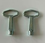 Strong 8mm Triangle Drive Key Toilet Door Bus Coach Inspection Panel etc (x2) 