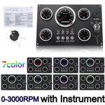 5 Gauge Set w/ Instrument Panel 0-3000RPM 7Color LED For Car Marine Boat Yacht