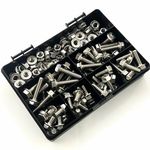 140 x ASSORTED M8 A2 STAINLESS STEEL HEXAGON FLANGE BOLTS & SERRATED NUTS KIT