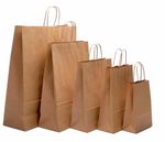 Paper Bags With Handles Brown Carrier bag Party Gift Twist Handle Takeaway