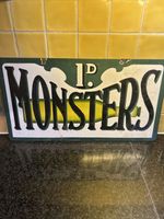 Monsters 1D Enamel Double Sided Advertising Sign Drink Stunning Design