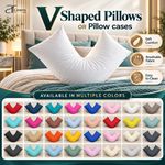 V Pillows and V Pillowcases Cover Polycotton Neck Back Head Body Support 74x34cm
