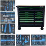 DSD TOOLS ROLLER CABINET  TOOL CHEST BOX WITH TOOLS and STORAGE TRAYS 12 DRAWER