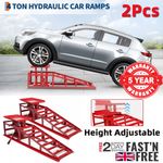 4 ton Hydraulic Car Ramps 2PC Heavy Duty Garage Auto Van Bottle Lift Jack Ramp