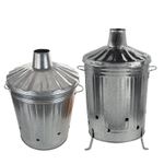 Small Medium Large Fire Burning Galvanized Metal Incinerator Bins With Handles