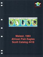 $17.50 Scott Value - 1983 MALAWI Fish Eagles African Bird Wildlife CV MNH NH UMM