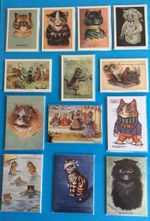 LOUIS WAIN COLLECTION OF All 13 x SETS OF SIX CARDS OF WAINS CATS