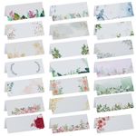 Floral Blank Place Cards, Name Cards, Plain for Wedding Conference, Parties