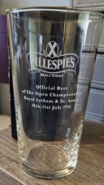 GILLESPIE'S OFFICIAL GLASS - 1996 'The Open Championship Royal Lytham & St. Anne