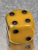 Vintage Bakelite Dice Yellow Butterscotch 