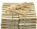 60 Wooden Clothes Pegs Clips Washing Line Airer Dry Line HARD Wood Peg Gardens