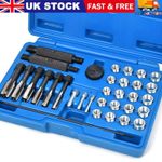 8mm 10mm 12mm Metric Glow Plug Cylinder Head Thread Repair Tool Kit Set 33PCS UK