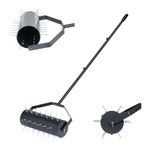 Heavy Duty Rolling Grass Lawn Tool Garden Aerator Roller with 39 Spikes
