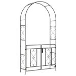 Metal Garden Arch Arbor Double Gate Climbing Plant Trellis Outdoor Black
