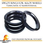Spigot Rings (4) 73.1mm to 56.1mm Spacers Hub for Mini Hatch [R50/R53] 01-06