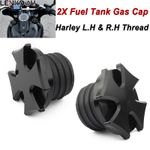 Black Thread Cross Style Gas Cap Vented Fuel Tank Cover For Harley Softail 883XL