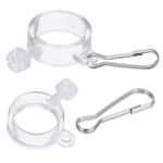 2 Packs Flag Pole Ring Clip with Fixed Hook Anti Wrap Plastic Flagpole