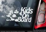 Kids On Board - Car Sticker - Mickey & Minnie Mouse - OPTION: Baby, Child, Kids