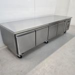 Counter Fridge 4Door Chef Base Stainless 262L Kitchen Commercial Catering Pol...