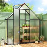 5.5 x 2ft Polycarbonate Greenhouse Quick Assembly Walk-in Green House, Black