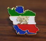 Lion and Sun Map Pin, 3D Shir O Khorshid Pin Persian Heritage Pin, Pahlavi symbo