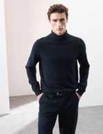 M&S - Autograph Mens Cashmere Roll neck Long sleeved Jumper in Dark Navy