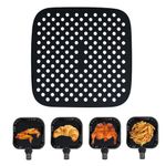 Black reusable economical silicone square airs fryers liners replacement part