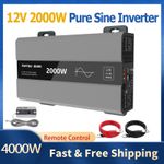 12V 4000W Pure Sine Wave Inverter 12V to 230V Voltage Converter 2000W Continuous