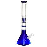 Big Glass Bong 17" Tall Glass Water Pipe Recycler Large Blue Bong with 14.5mm